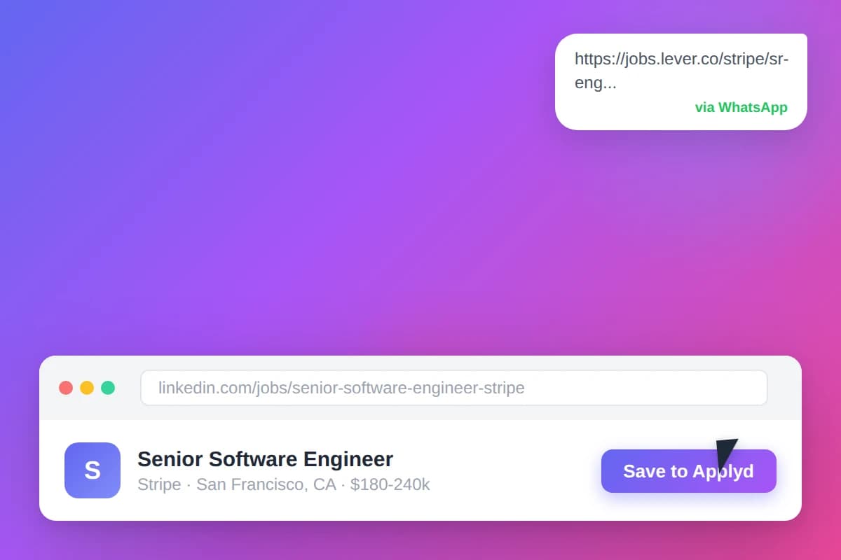 Job capture from browser extension